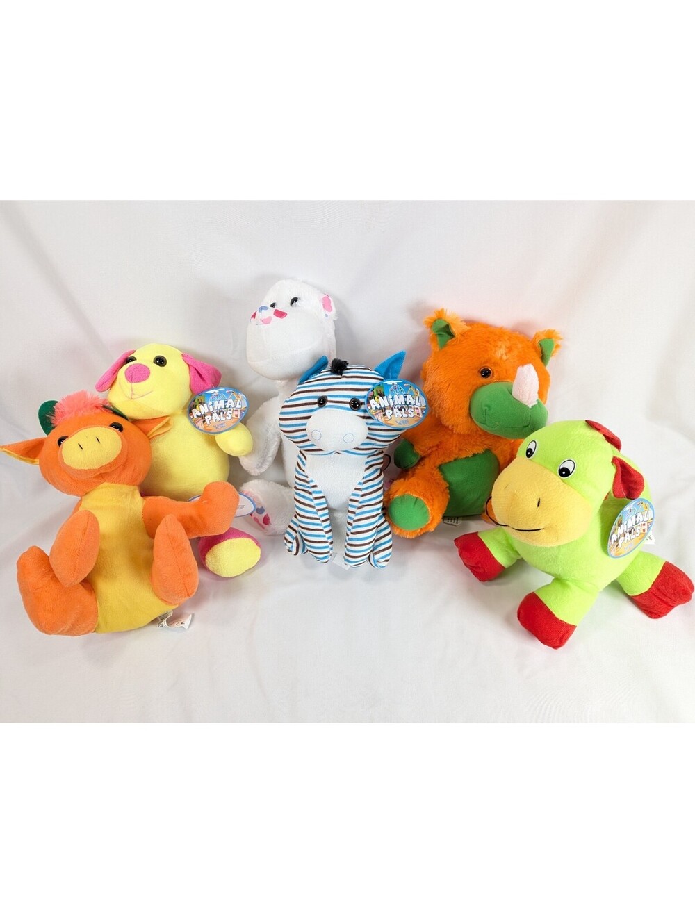 Kellytoy Animal Pals Plush Toy Set 2019 Colorful Stylized Animals New With Tags